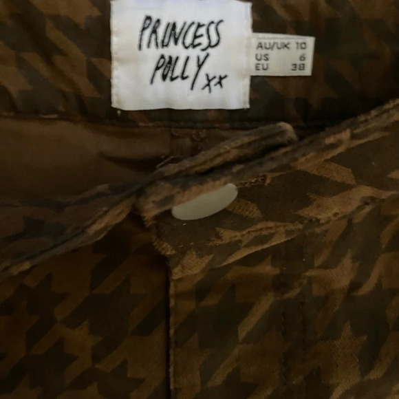 Princess Polly Houndstooth Cotton Pants US 6 - Picture 3 of 5